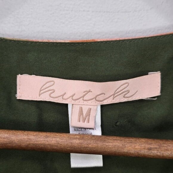 Anthropologie Hutch Geo Maxi Wrap Dress M Multicolor Balloon Sleeve Ruffle Boho - Picture 10 of 12